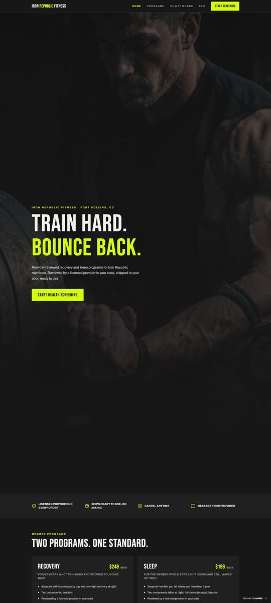 Iron Republic Fitness storefront